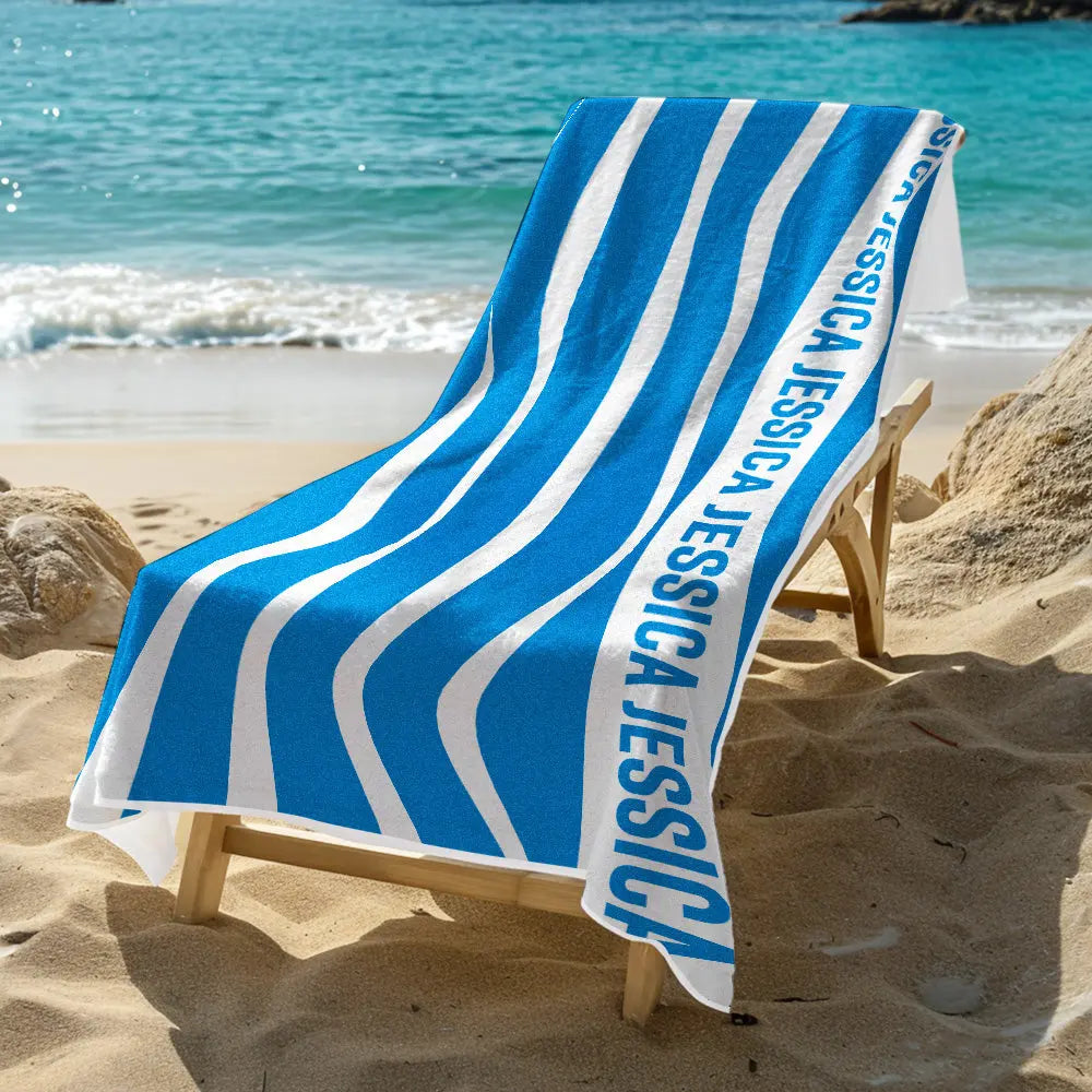 beach towel custom name gift for daughter custom detail
