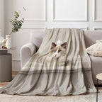 Personalized Photo Print Cat Memorial Blanket Sympathy Gifts for Sofa or Bed