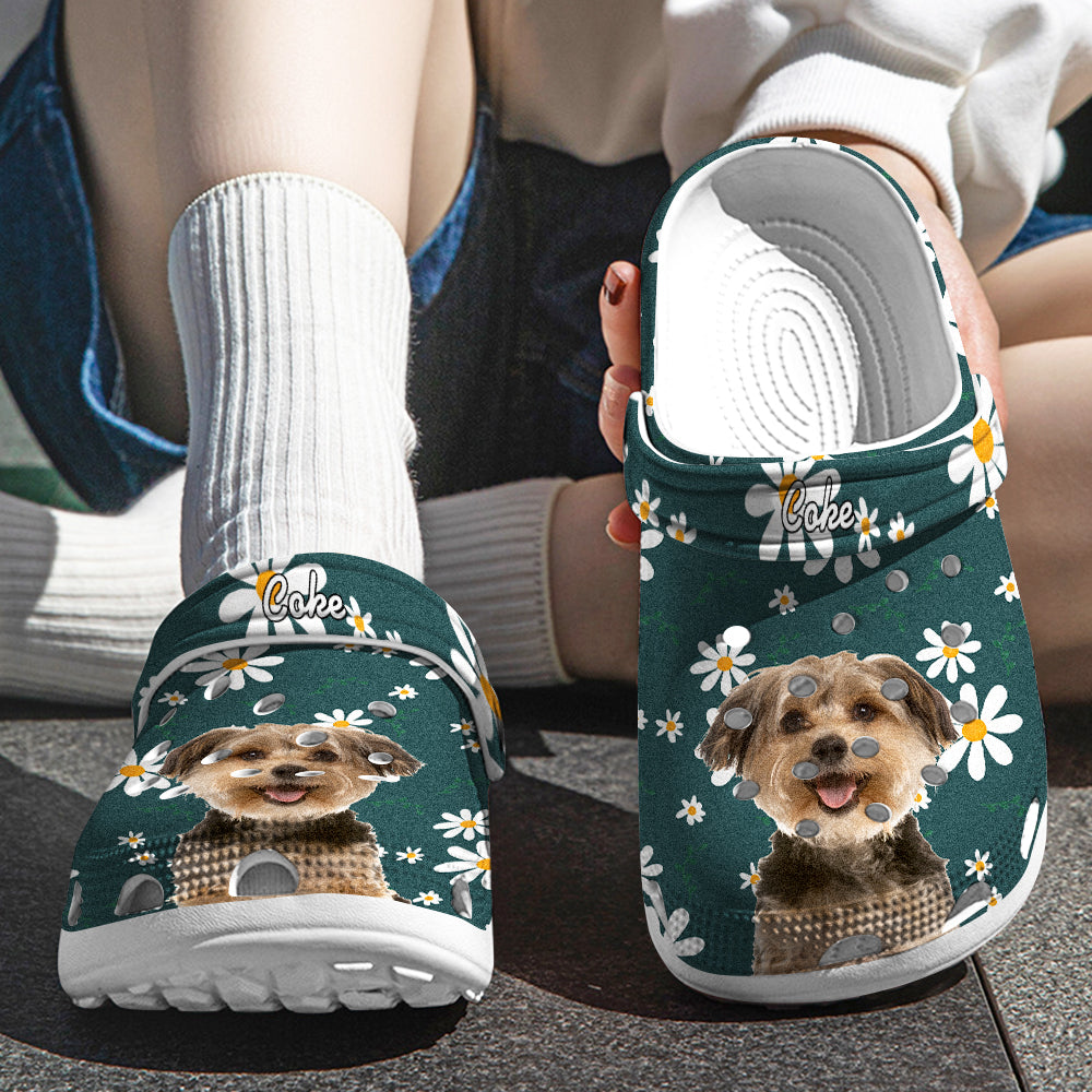 Personalized Pet Face Clog Funny Floral Print Clogs Slipper Gift for Pet Lover