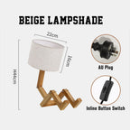 robot table creative bedside wooden table lamp as a housewarming gift