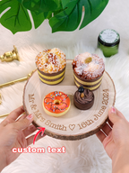 Personalized Engraved Wood Slice Wedding Cake Display Board