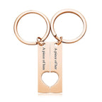 Custom Engraved Text Stainless Steel Couples Keychains
