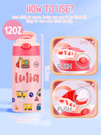 Custom Name Tractor Stainless Steel Water Cup Children's Day Gift for Kids