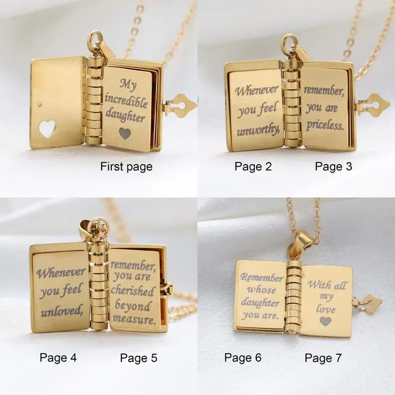 personalized necklace reading gift gift for daughter display view