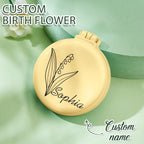 compact mirror custom birth flower gift for daughter