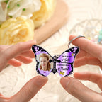 butterfly keychain personalized photo acrylic daily remembrance yellow