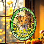 Love Feels Close Again Stained Glass Window Hanging Window Memorial Gift for Loss of Dog