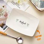Personalized Name Platters Engraved Flower Tableware Plate