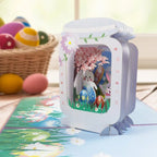Easter Bunny & Eggs 3D Pop - Up Card – Springtime Easter Gift Greeting Card - DiyGiftly