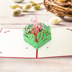 Easter Bunny & Eggs 3D Pop - Up Greeting Card – Festive Easter Gift Card - DiyGiftly