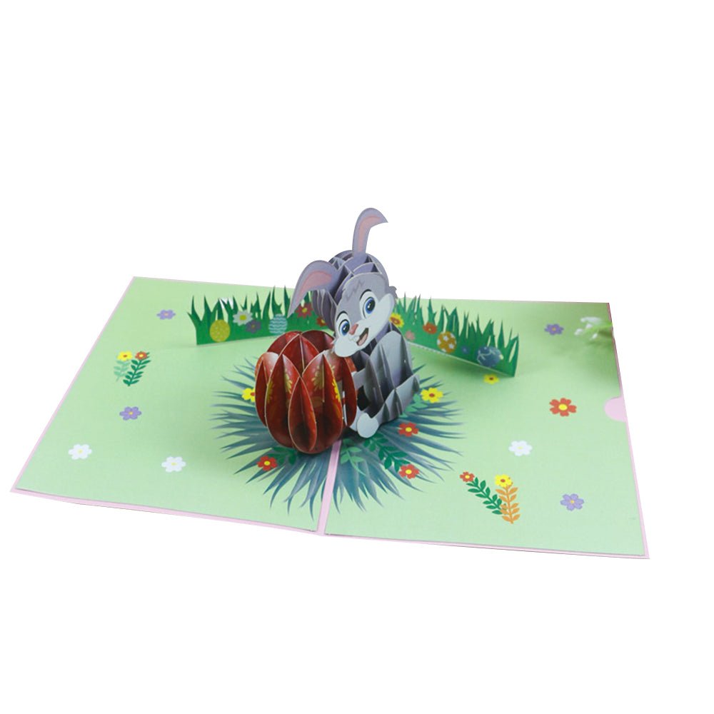 Easter Bunny Holding an Egg 3D Pop - Up Greeting Card – Cute Easter Gift - DiyGiftly