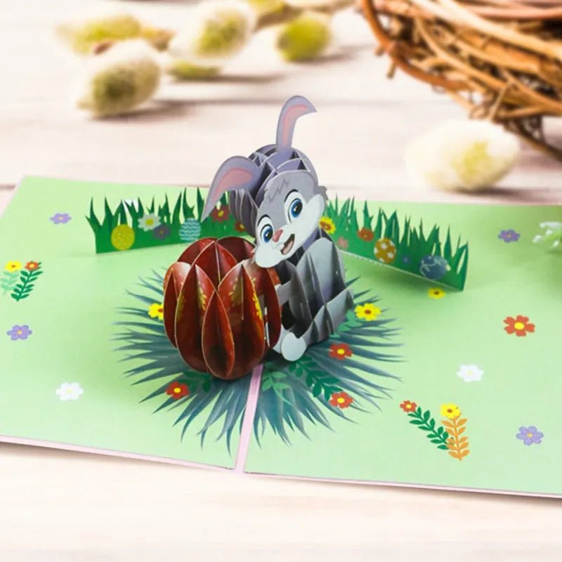 Easter Bunny Holding an Egg 3D Pop - Up Greeting Card – Cute Easter Gift - DiyGiftly