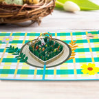 Easter Bunny in the Grass with Colorful Eggs 3D Pop - Up Card – Easter Greeting Card - DiyGiftly