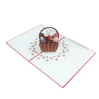 Easter Bunny with Colorful Eggs in a Basket 3D Pop - Up Greeting Card - DiyGiftly