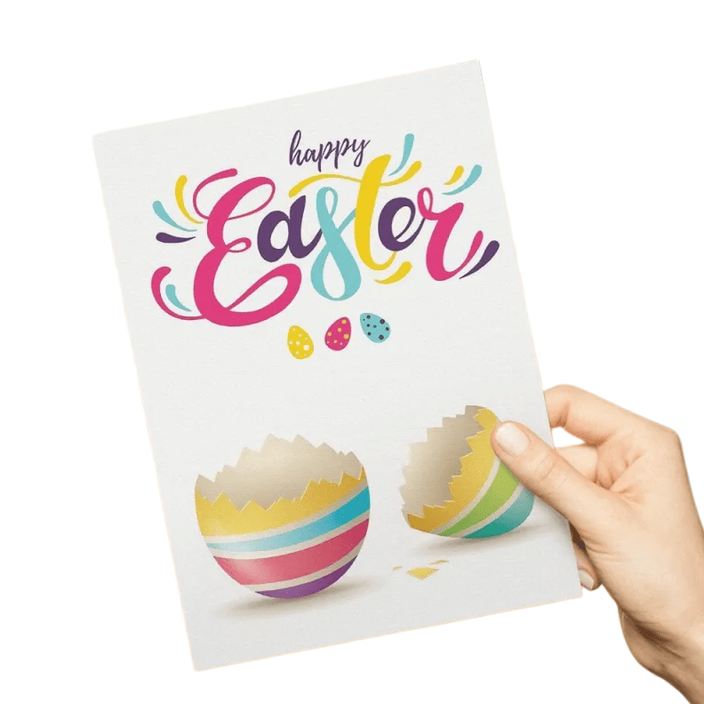 Easter Theme Greeting Card with Colorful Egg Pattern Happy Easter Thoughtful Spring Gift - DiyGiftly