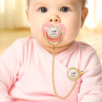 Custom Name Baby Pacifier & Clip Set with Crown – Personalized Newborn Gift