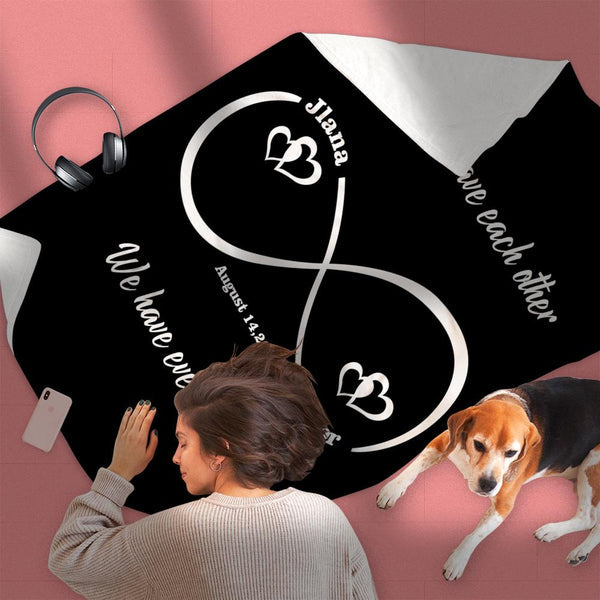 Personalized Infinity Love Name Blanket Custom Blanket