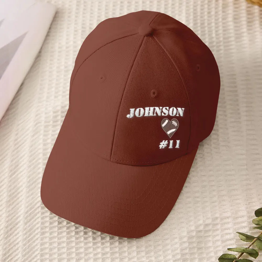 Personalized Football Team Caps Baseball Hats Game Day Gift Idea for Teammates and Sports Fans Back to School Gift