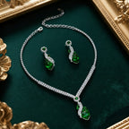 Bridal Rhinestone Heart Necklace and Earrings Set – Elegant Wedding Jewelry