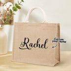 Personalized Burlap Bags Custom Name Monogram Beach Tote Bag Gifts for Her Wedding Gift