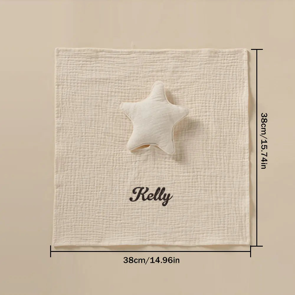 Personalized Soothe Towel Bibs Star Soft Sleeping Towel with Embroidered Name Gift for Baby