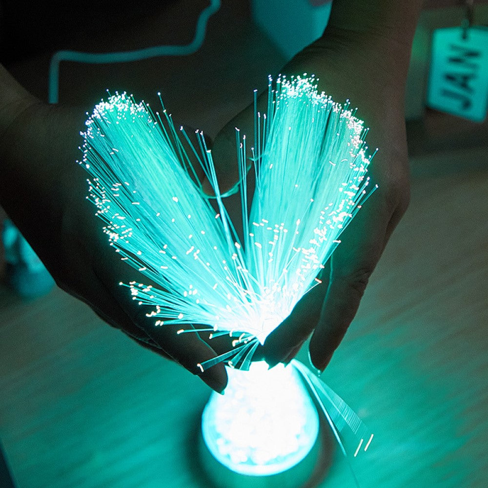 Personalized Fiber Optic Lamp Custom Photo Color Changing Crystal Base Night Light
