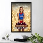 Editable Cheerleader Canva Poster with Gold Confetti and Sparkling Lights, Cheer Dance Poster, Cheer Background, Cheer Backdrop Canva Poster 746004 - DiyGiftly