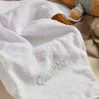 Personalized Baby Swaddle Blanket Custom Muslin Towel with Embroidered Name Gift for Baby