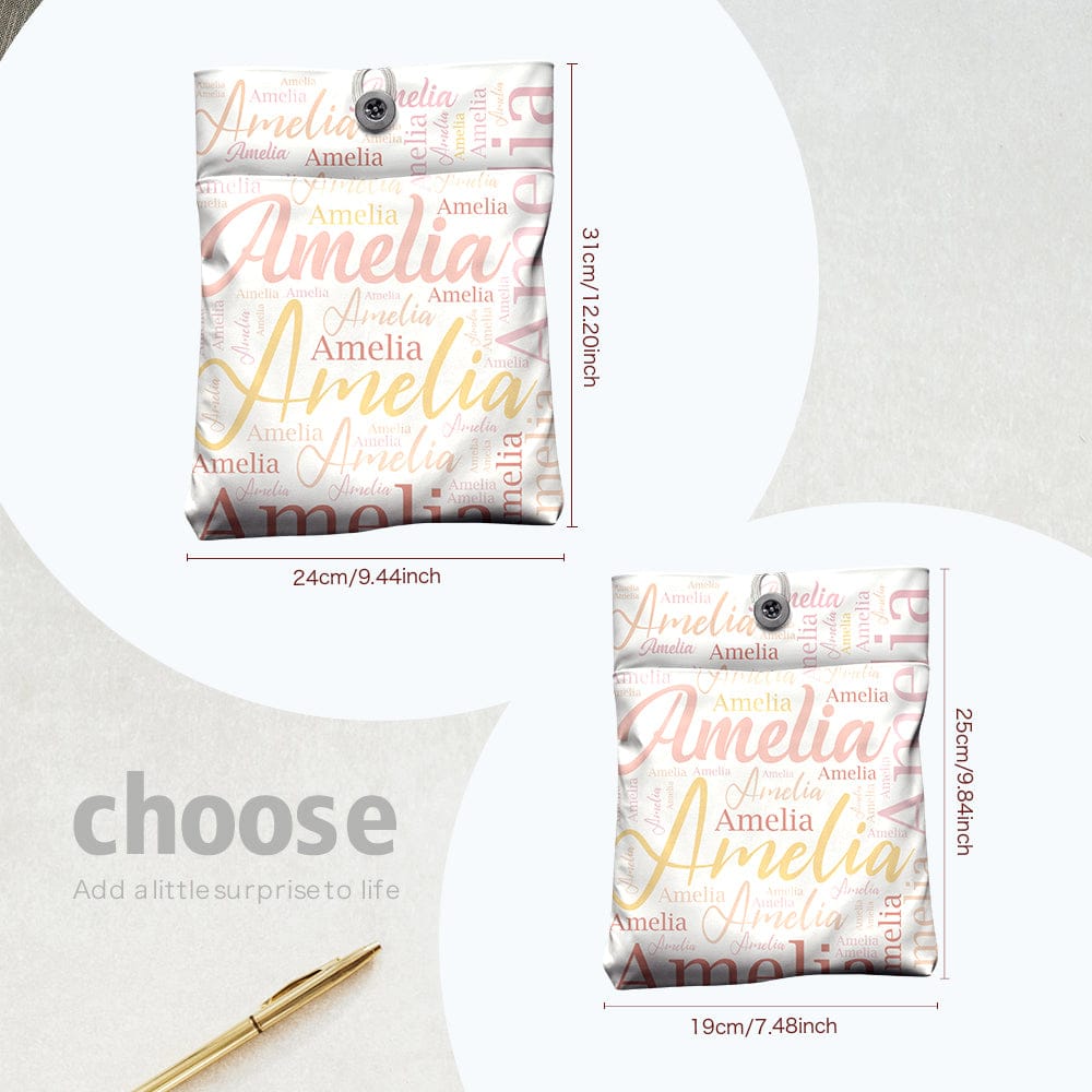 Personalized Name Book Cover with Pocket Book Cover Protector Gift for Book Lover