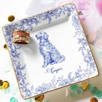 Elegant Chinoiserie Toile Dog Breeds - Personalized Jewelry Dish for Dog Lovers 1071011 - DiyGiftly