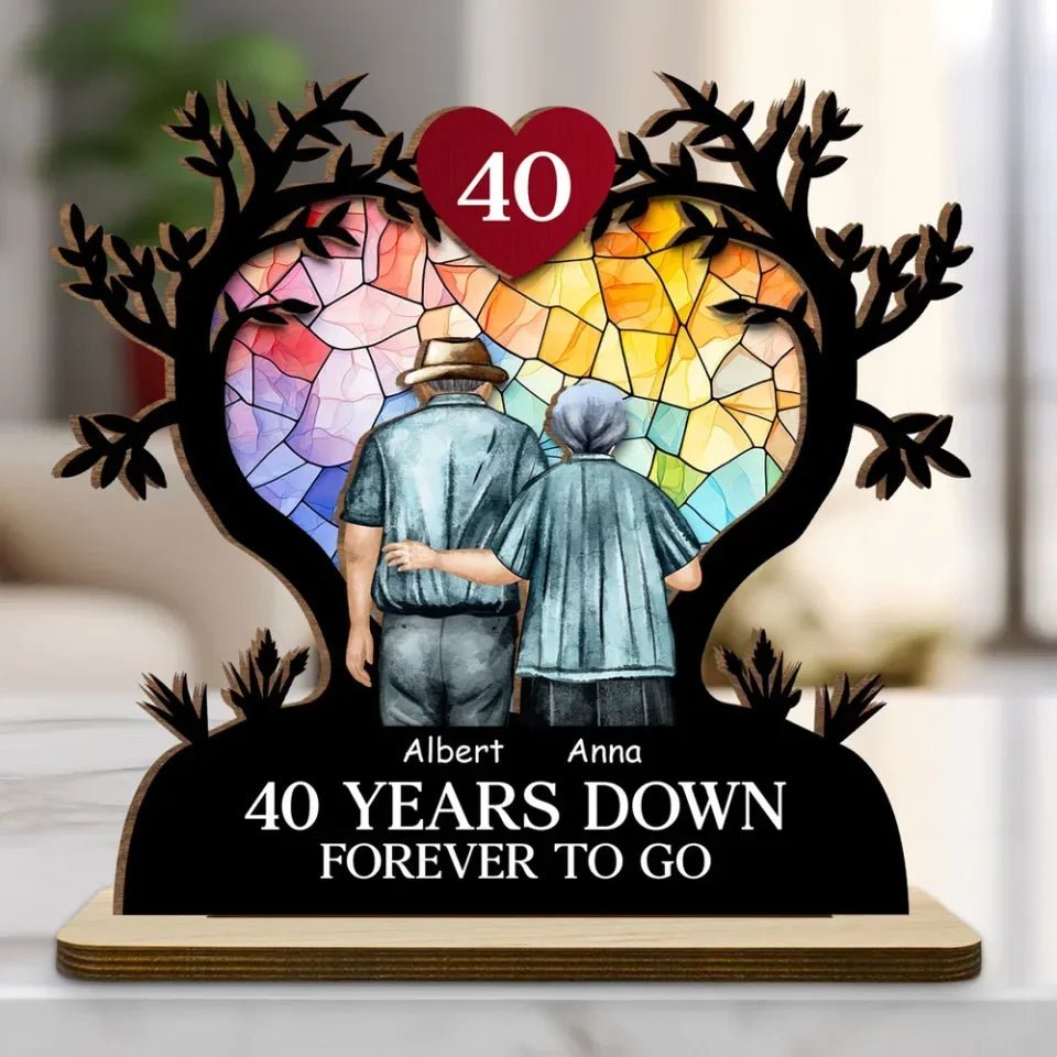 endless love wooden plaque personalized names layered wood design anniversary gift