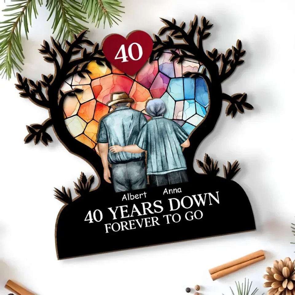 endless love wooden plaque personalized names anniversary gift
