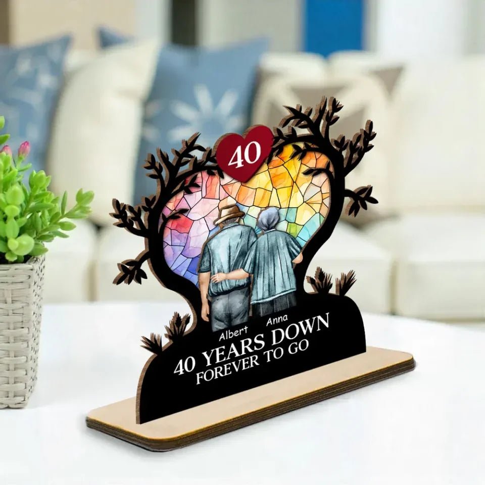 endless love layered wood design wooden plaque anniversary gift