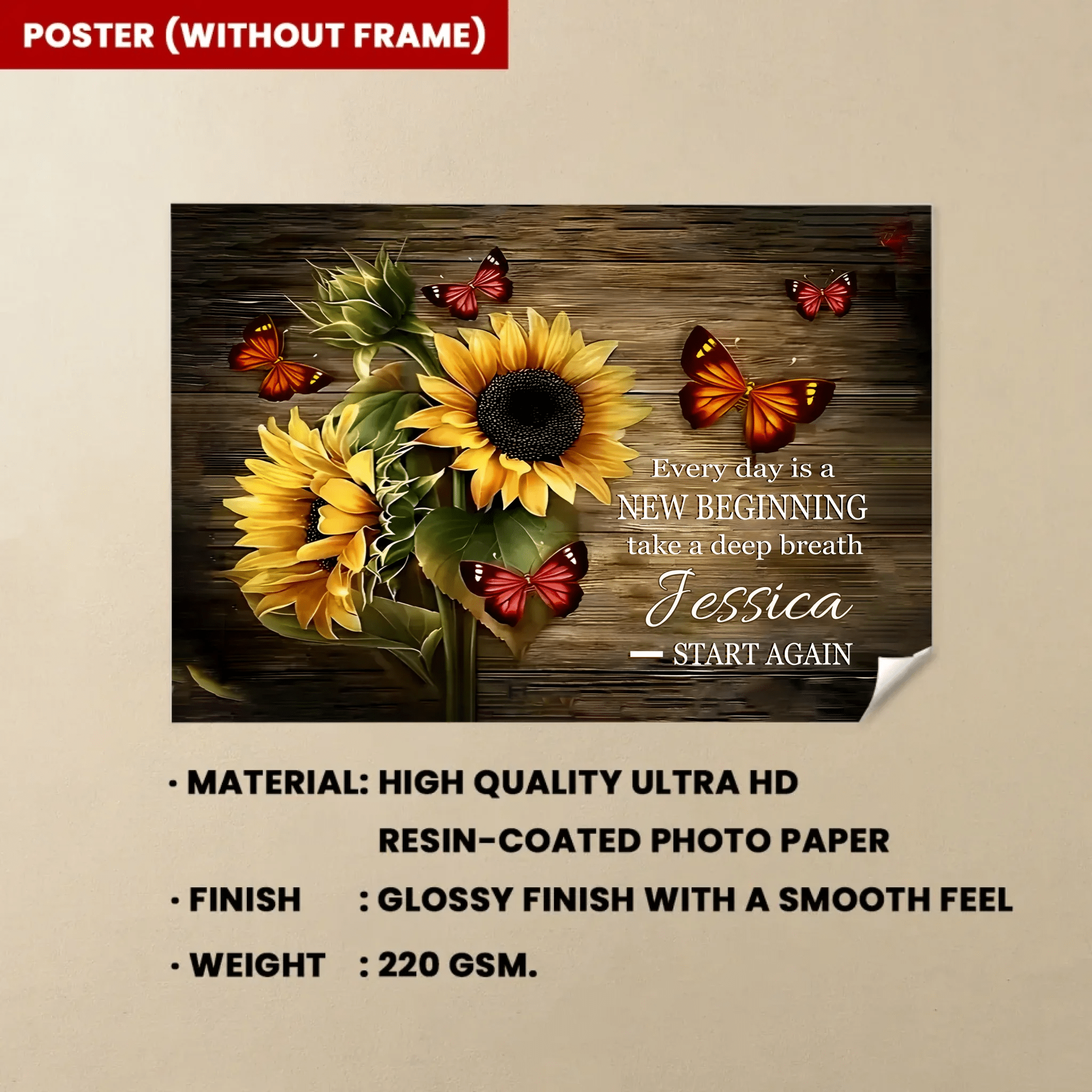 Every day is a New Beginning take a deep breath and Start Again - Personalized Canvas And Poster 738575 - 738578 - DiyGiftly