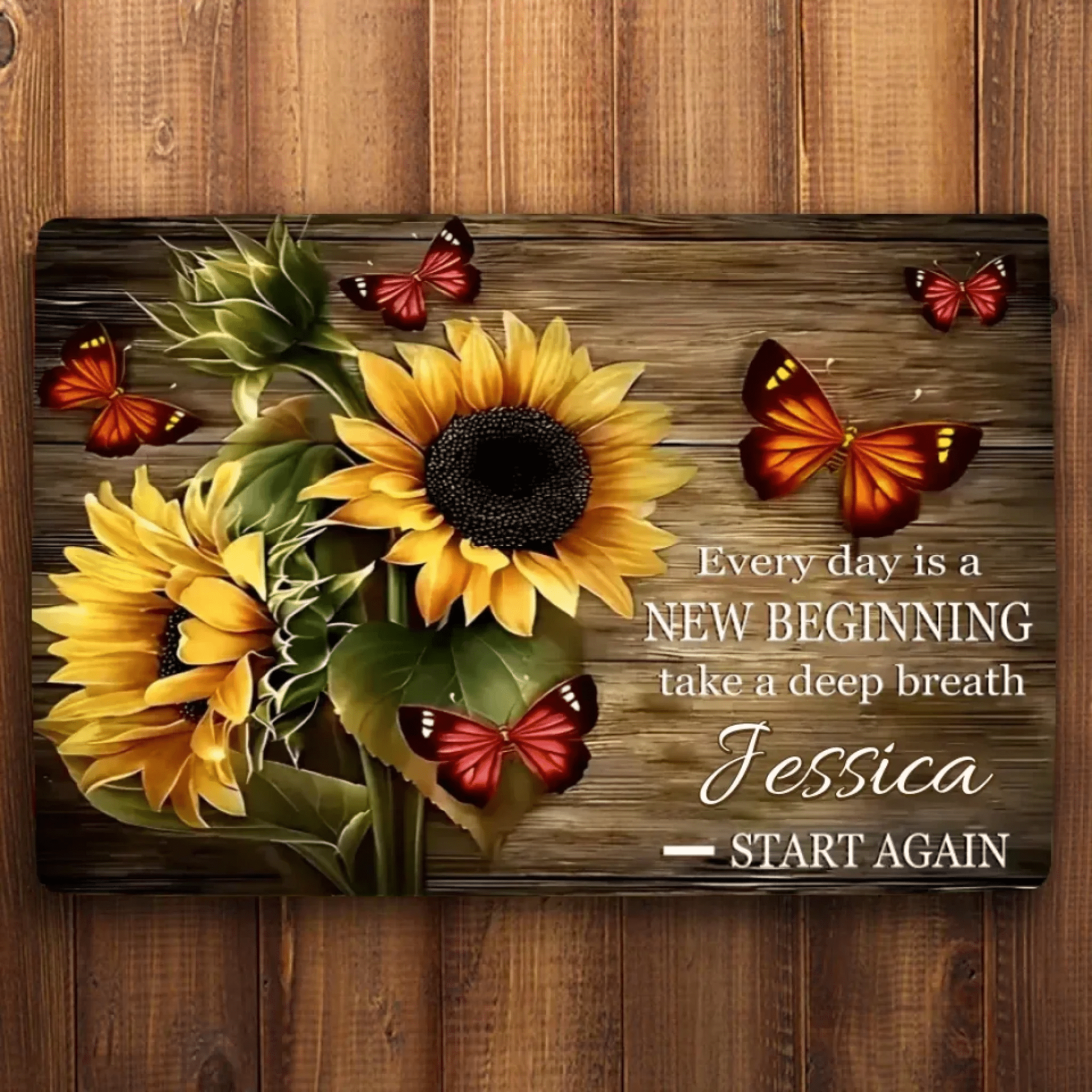 Every day is a New Beginning take a deep breath and Start Again - Personalized Doormat 738575 - D - DiyGiftly