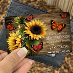 Every day is a New Beginning take a deep breath and Start Again - Personalized Wallet Card 738575 - Q - DiyGiftly