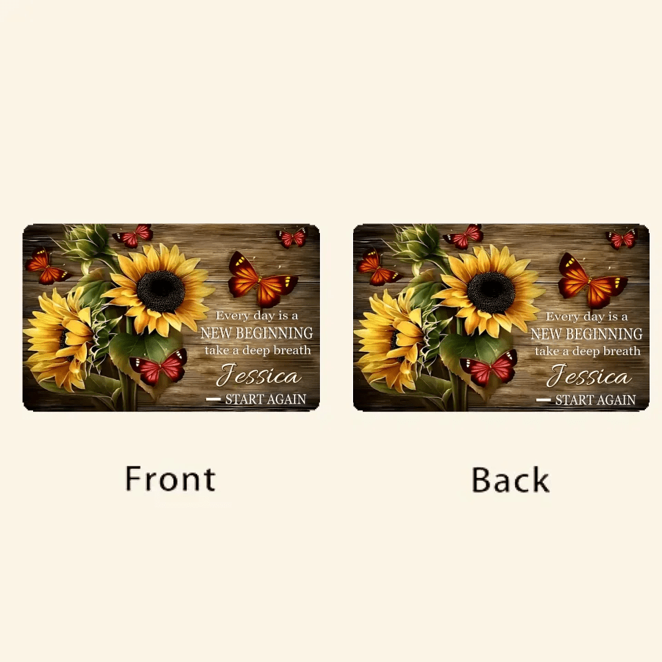 Every day is a New Beginning take a deep breath and Start Again - Personalized Wallet Card 738575 - Q - DiyGiftly