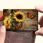 Every day is a New Beginning take a deep breath and Start Again - Personalized Wallet Card 738575 - Q - DiyGiftly