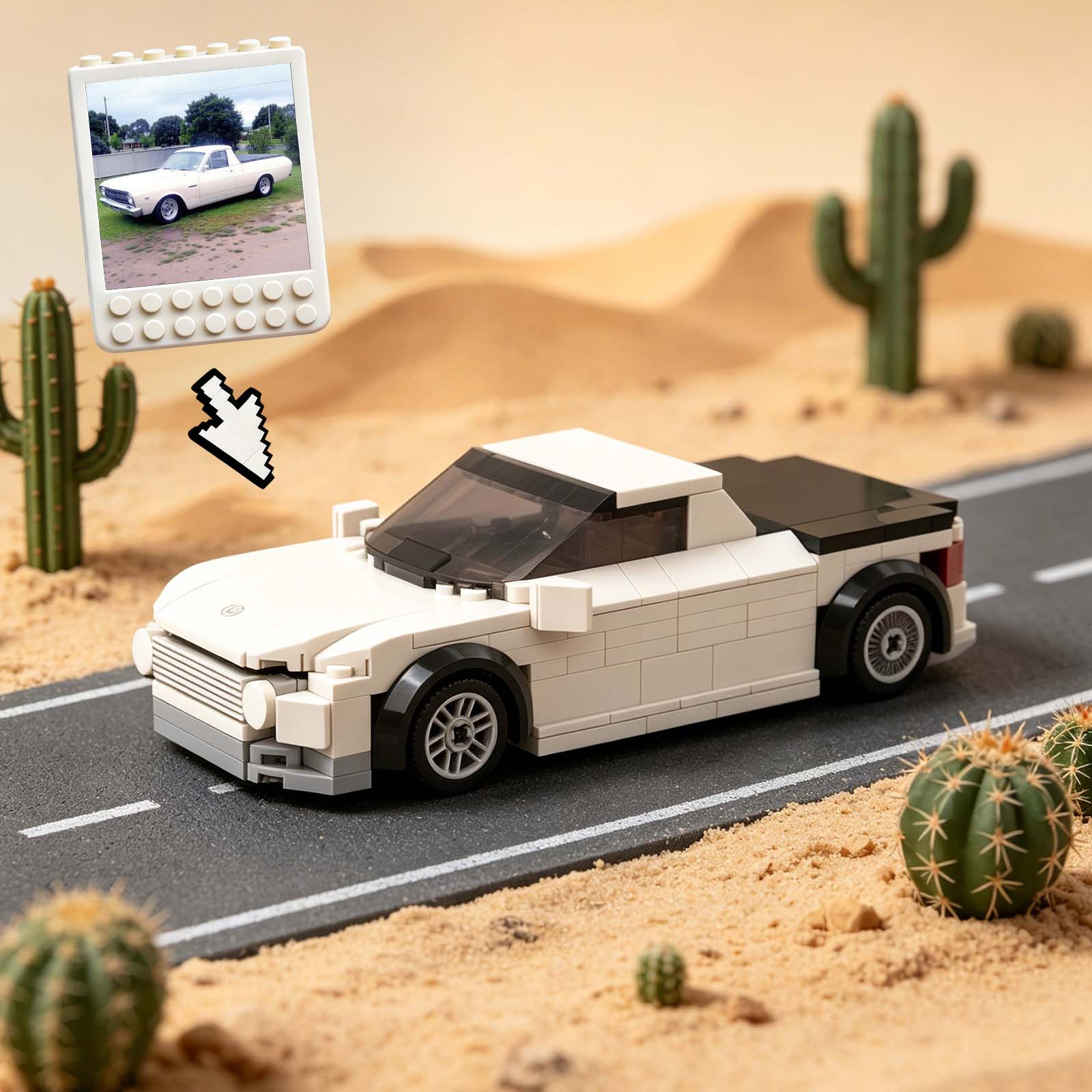 Custom Brick Car Building Set - Handcrafted Sports Car Model, Collectible Gift for Adults