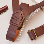 Personalized Men's PU Suspenders with Engraved Name Gift for Men Groomsmen Accessory