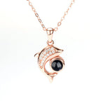 gifts for wife Love Her Always - Unique Memento - Dolphin Projection Necklace with Diamonds - gifts for wife - Christmas view