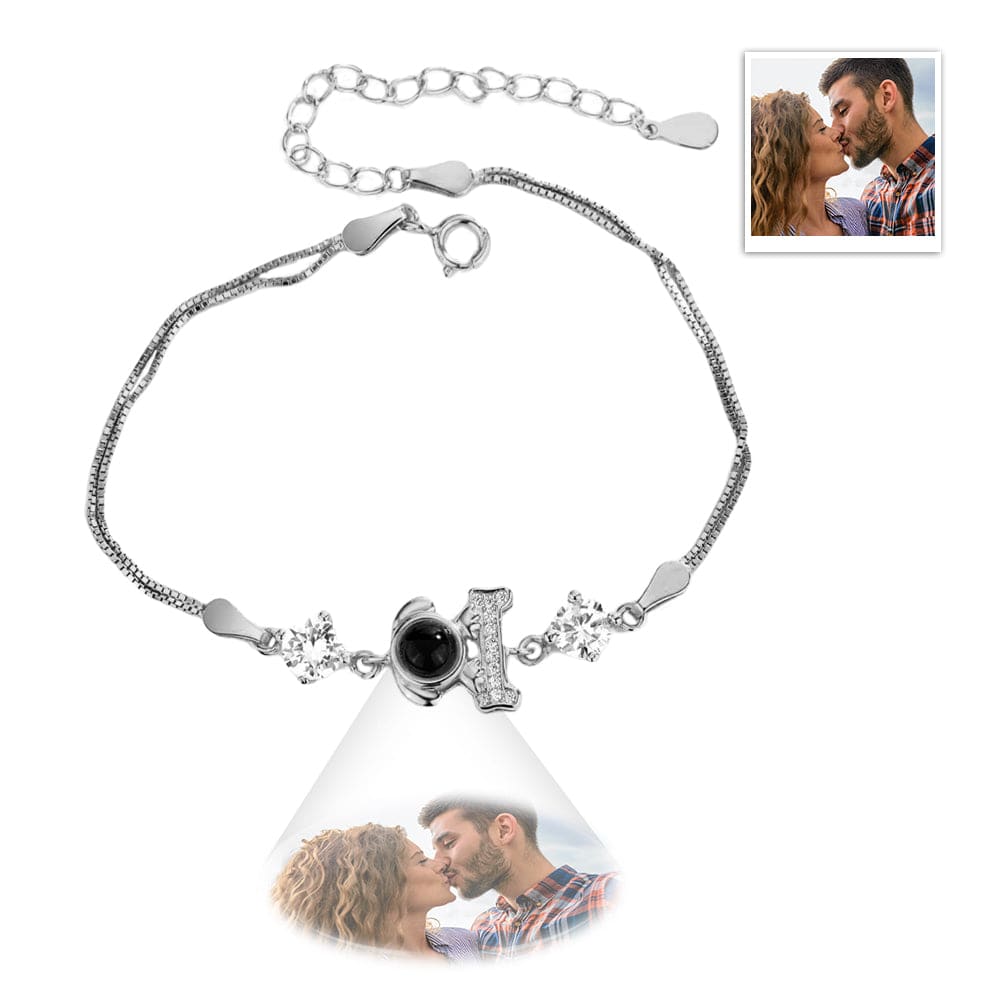 Personalized Dog Pendant Photo Projection Bracelet 925 Sterling Silver