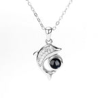 gifts for wife Love Her Always - Unique Memento - Dolphin Projection Necklace with Diamonds - gifts for wife - Christmas view