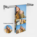 Personalized Collage Photo Towel with 4 Pictures