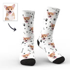 White Socks Personalized Pet Portrait Funny All Over Face Print