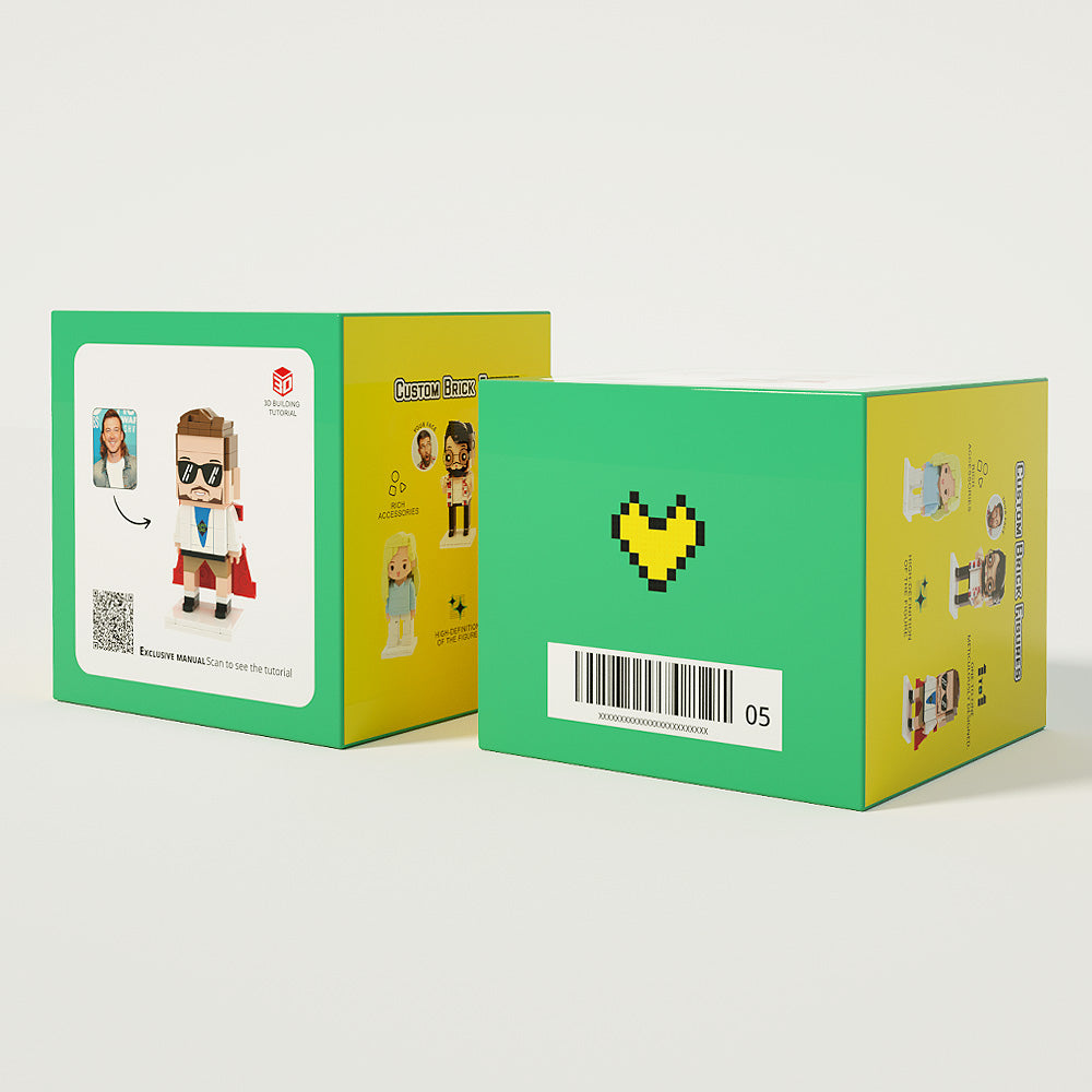 Birthday Gifts for Kids Full Body Customizable 1 Person Custom Cute Brick Figures Small Particle Block Toy