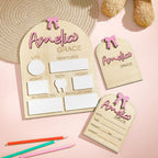 Personalized Coquette Bow Baby Name Sign with Birth Information Baby Shower Gift for New Mom