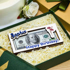 Custom Name & Text Birth Flower Wooden Money Box - Personalized Storage