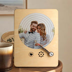 Personalized Photo Wooden Album Music Record Player Wedding Anniversary Gift for Couples