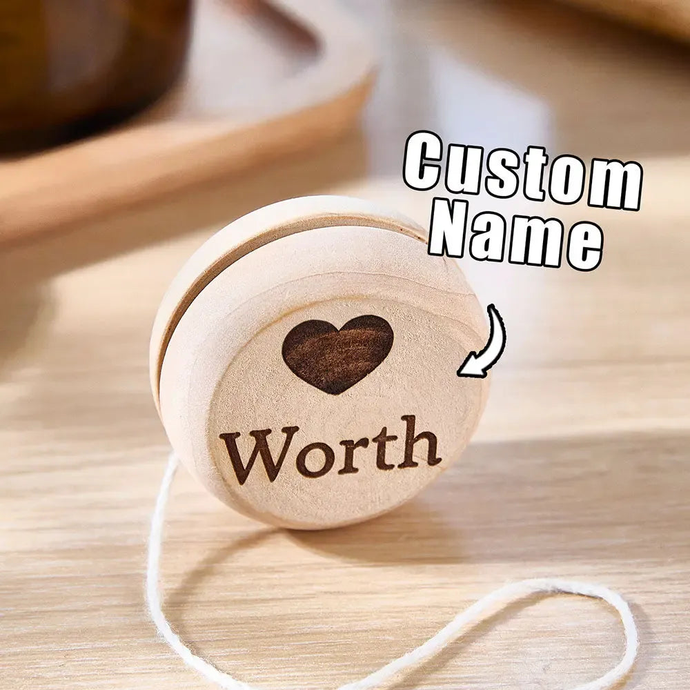 Personalized Wooden Yoyo with Engraved Name Yoyo Educational Toy Birthday Gift for Kid